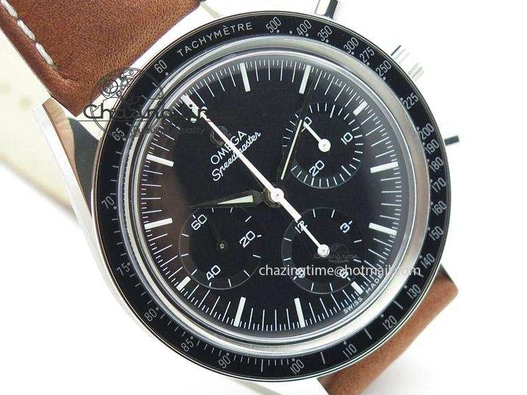0508 Supportive Speedmaster Professional The Moon Watch on Brown Asso Strap Asian Manual Winding Chronograph Movement 8288